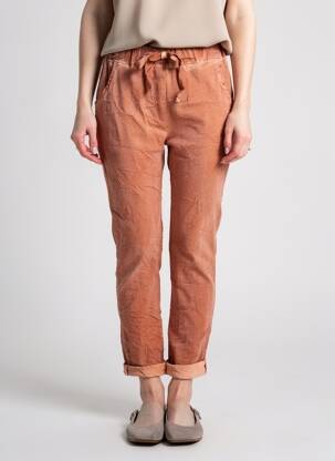 Pantalon slim talie elastică mărime normală portocalie CARLA GIANNINI femeie