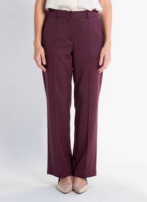 Pantalon drept țesătură crep talie înaltă violet ZILCH femeie