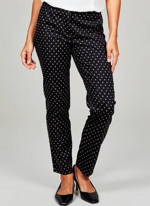 Pantalon slim talie elastică mărime normală negru SOPHIA femeie