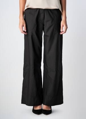 Pantalon drept țesătură poplin mărime normală negru YELLOW LABEL femeie
