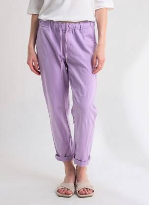 Pantalon 7/8 elasticitate mărime normală violet MADE IN ITALY femeie