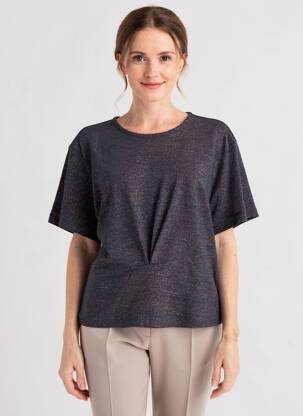 Tricou elasticitate mâneci scurte albastru NICE THINGS femeie