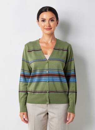 Vestă cu mâneci lungi strânsă pe partea de jos verde NICE THINGS femeie