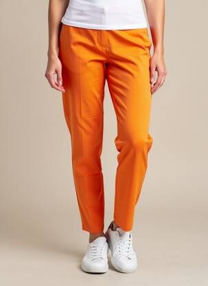 Pantalon slim talie elastică mărime normală portocalie SOPHIA femeie