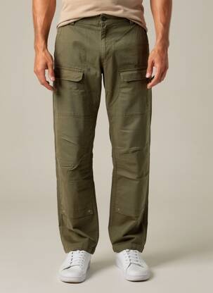 Pantalon cargo țesătură poplin mărime normală verde DAYTONA bărbat