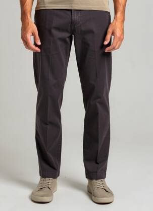 Pantalon chino țesătură poplin mărime normală gri DAYTONA bărbat