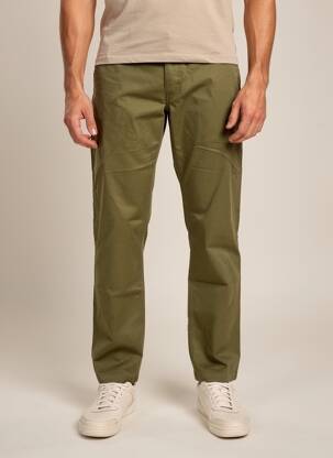 Pantalon chino țesătură poplin mărime normală verde DAYTONA bărbat