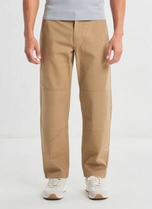 Pantalon drept țesătură poplin mărime normală maro DAYTONA bărbat