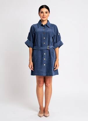 Rochie scurtă mâneci scurte mâneci scurte albastru MOLLY BRACKEN femeie