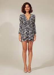 Rochie scurtă mâneci lungi mâneci lungi negru MORGAN femeie