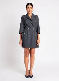 Rochie scurtă mâneci 3/4 mâneci 3/4 gri MORGAN femeie