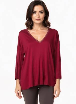 Tricou mâneci lungi mâneci lungi roșu LOLA ESPELETA femeie