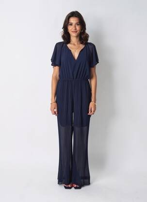 Salopetă-pantalon croială fluidă mâneci scurte albastru TIFFOSI femeie