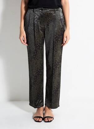Pantalon drept talie elastică verde MOLLY BRACKEN femeie