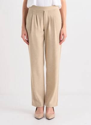 Pantalon drept talie elastică bej B.YOUNG femeie