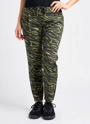 Pantalon slim talie elastică verde B.YOUNG femeie