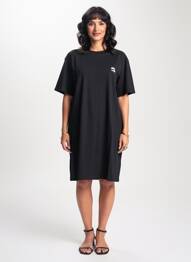 Rochie midi mâneci scurte mâneci scurte negru KARL LAGERFELD femme
