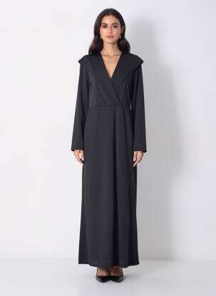 Rochie lungă mâneci lungi mâneci lungi negru TWINSET femeie