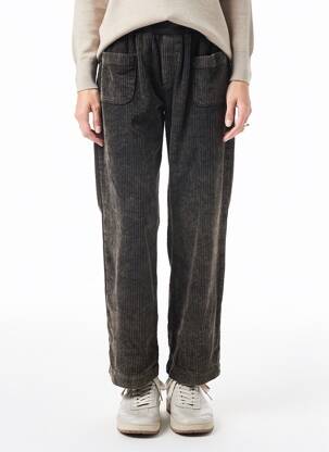 Pantalon drept talie elastică mărime normală maro ONE TEE femeie