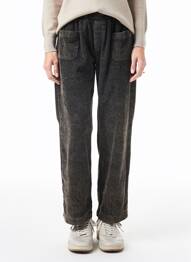 Pantalon drept talie elastică mărime normală maro ONE TEE femeie