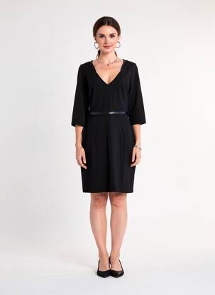 Rochie midi mâneci 3/4 mâneci 3/4 negru SURKANA femeie