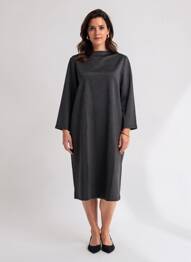 Rochie midi mâneci lungi mâneci lungi negru STREET ONE femeie