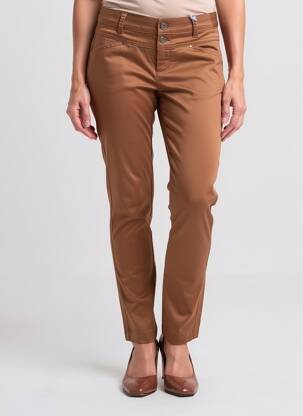 Pantalon slim țesătură poplin mărime normală maro STREET ONE femeie