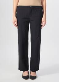 Pantalon drept țesătură poplin mărime normală negru STREET ONE femme