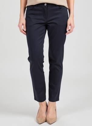 Pantalon slim țesătură poplin mărime normală albastru BRANDTEX femeie