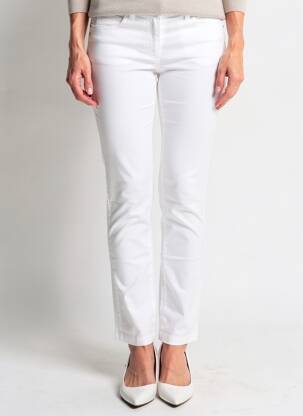Pantalon slim țesătură poplin mărime normală alb BRANDTEX femeie