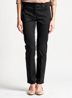 Pantalon slim țesătură poplin mărime normală negru BRANDTEX femeie