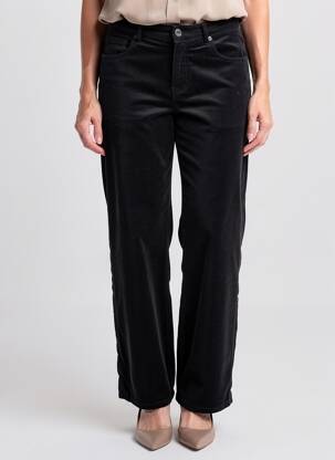 Pantalon drept elasticitate talie înaltă negru HOD femeie