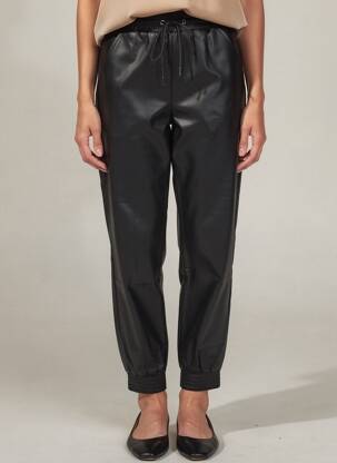 Pantalon drept talie elastică mărime normală negru KOCCA femeie