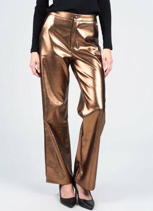 Pantalon drept elasticitate mărime normală maro AN' GE femeie