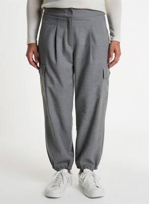 Pantalon cargo strânsă pe partea de jos talie înaltă gri BETTY BARCLAY femeie