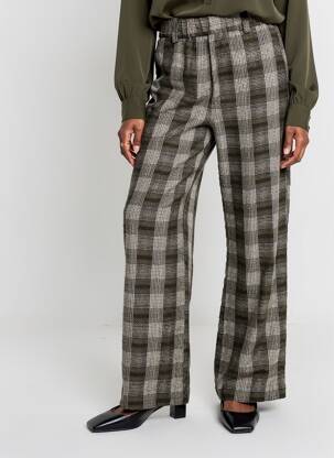 Pantalon larg buzunare mărime normală verde HOD femeie