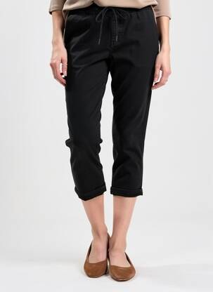 Pantalon 7/8 talie elastică mărime normală negru PAKO LITTO femeie