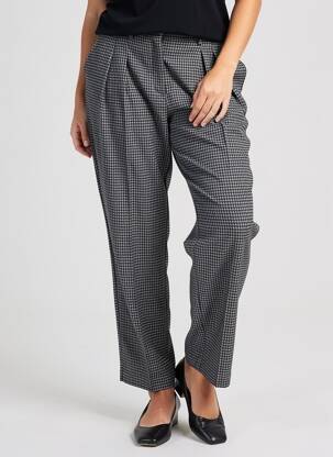 Pantalon drept talie cu cleme mărime normală gri ICHI femeie