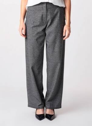 Pantalon drept închidere cu fermoar sub clapetă cu cârlig mărime normală gri ICHI femeie