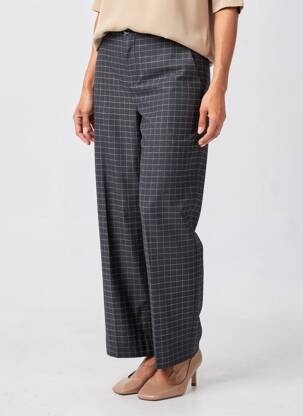 Pantalon drept țesătură poplin mărime normală albastru HOD femeie