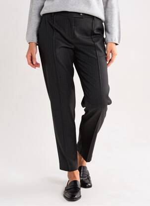 Pantalon chino țesătură poplin mărime normală negru ICHI femeie
