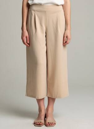 Pantalon 7/8 elasticitate mărime normală bej ICHI femeie