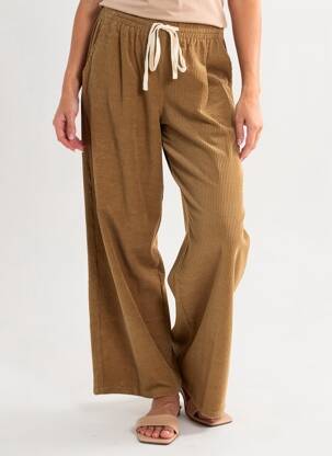 Pantalon larg mărime normală mărime normală maro GRACE & MILA femeie