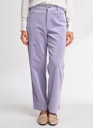 Pantalon drept talie elastică mărime normală violet LAURE + MAX femeie