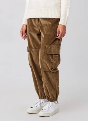 Pantalon drept închidere cu fermoar sub clapetă cu nasturi mărime normală maro O'MER femeie