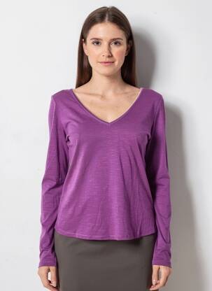Tricou mâneci lungi mâneci lungi violet VILA femeie