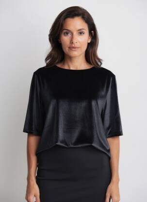 Tricou croială dreaptă mâneci scurte negru STREET ONE femeie