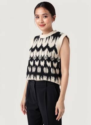 Pulover croială dreaptă mâneci scurte negru MKT STUDIO femeie