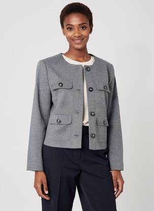 Jachete casual guler rotund gri BETTY BARCLAY femeie