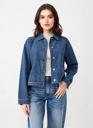 Jachete casual guler de bluză albastru B.YOUNG femeie